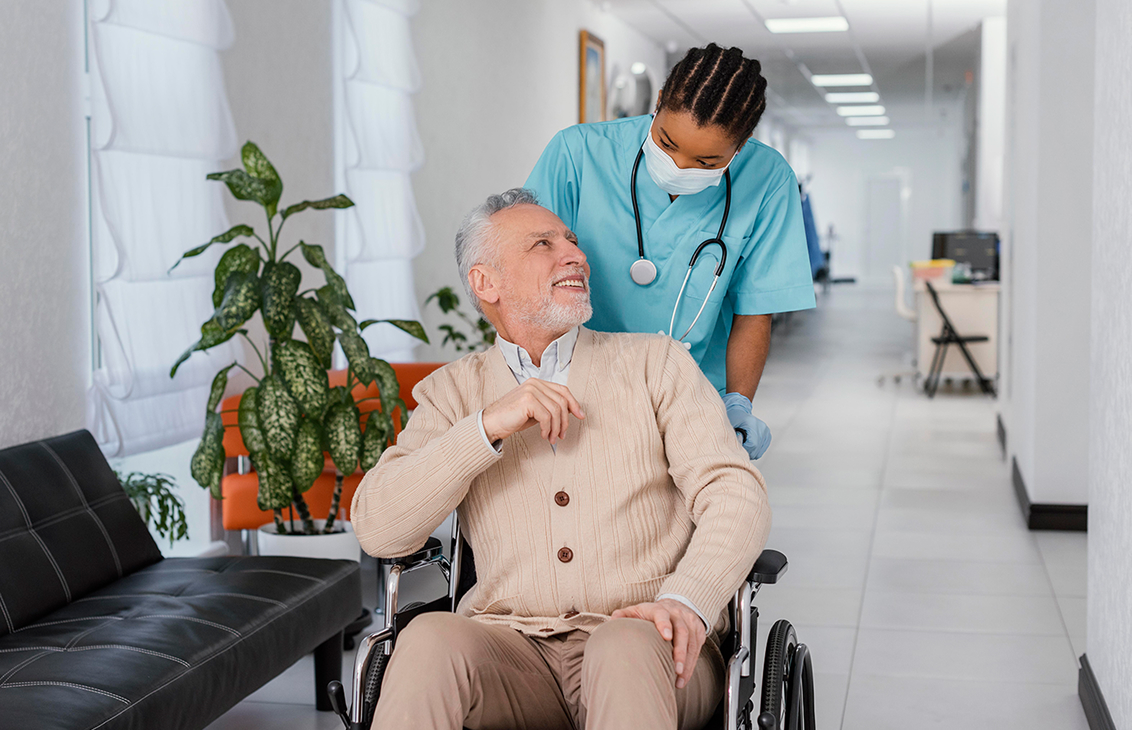 Medium Shot Health Worker Helping Patient 1
